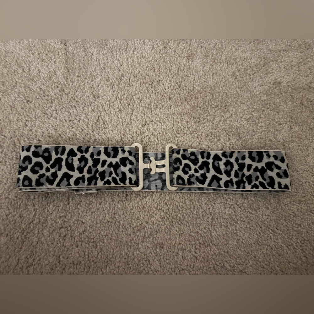 elastic cheetah equestrian belt